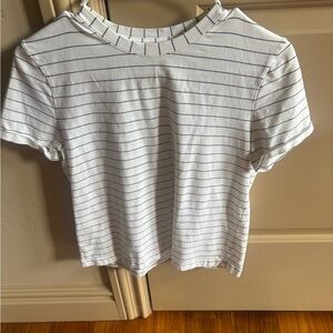 Lululemon Striped White and Black Women's Top